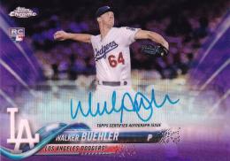 2018 Topps Chrome Los Angeles Dodgers Walker Buehler Rookie Autographs Purple Refractorsパラレル版 192/250