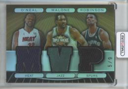 2007-08 Topps Triple Threads Shaquille O'neale/Karl Malone/David Robinson Relics Combos Sepia #10【5/9】 Miami Heat/Utah Jazz/San Antonio Spurs