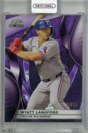 2025 Topps Chrome Black Wyatt Langford Purple Mini-Diamond #83【17/75】 Texas Rangers
