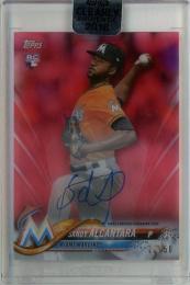 2018 Topps Clearly Authentic Sandy Alcantara Clearly Authentic Autographs Red #CAA-SA RC【12/50】 Miami Marlins