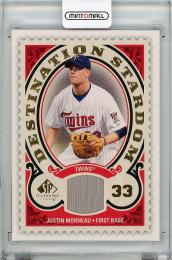 2009 UPPER DECK SP Legendary Cuts  Justin Morneau Game Used Memorabilia