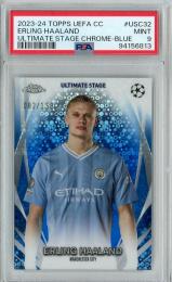 2023-24 Topps UEFA Club Competitions Soccer Erling Haaland Ultimate Stage Bule/#USC-32【082/150】【PSA9】 Manchester City