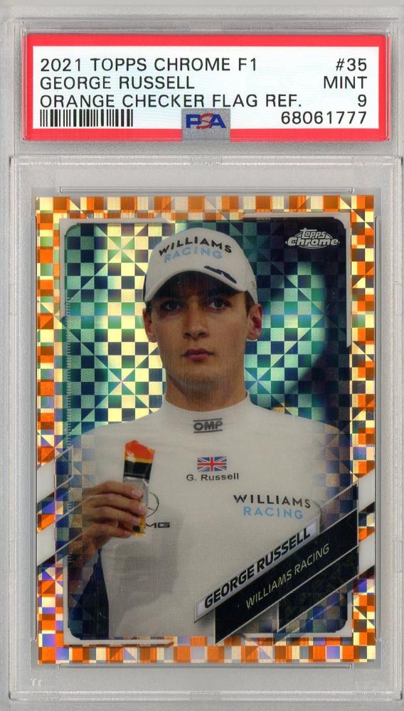 2021 Topps Chrome F1 George Russell orange refractor /25. PSA 9 high quality Formula 1