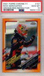 2021 TOPPS Chrome Formula 1  Max Verstappen Orange Red Refractor #167 【PSA10】