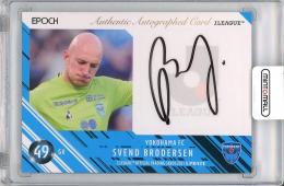 【裏面左下角若干難あり】2021 EPOCH Jリーグ オフィシャルトレーディングカード UPDATE スベンド ブローダーセン (横浜FC) 直筆サインカード【29/50】