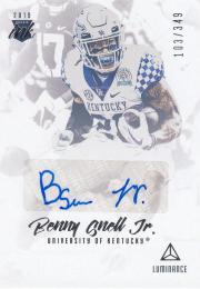 2019 Panini Luminance Football Kentucky Wildcats(Pittsburgh Steelers) Benny Snell Jr. Rookie Ink Autograph 103/349