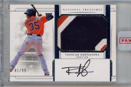 2017 Panini National Treasures  Teoscar Hernandez Jersey Auto RC #181 01/99