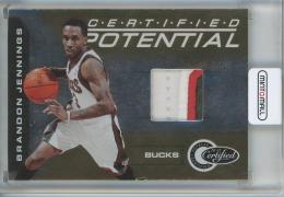 2010-11 Panini Totally Certified Brandon Jennings Potential Jerseys Prime Gold #7【22/25】 Milwaukee Bucks