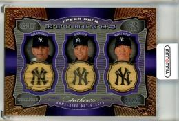 2004 Upper Deck  New York Yankees Hideki Matsui/ Alex Rodriguez/ Derek Jeter Triple Game-Used Bat Pieces 43/50