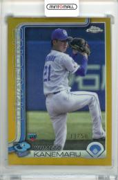 2025 TOPPS CHROME NPB 金丸夢斗 #185 Base Gold Refractor Parallel【33/50】 中日