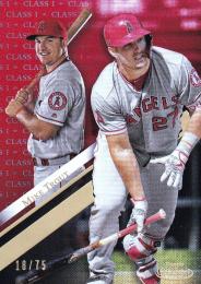 2019 Topps Gold Label Los Angeles Angels Mike Trout Base Class 1 Redパラレル版 18/75