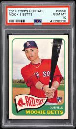 2014 Topps Heritage #H558 Mookie Betts RC【PSA GEM MT 10】 Boston Redsox