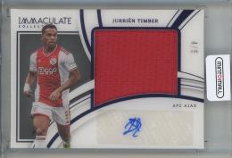 2022-23 Panini Immaculate Soccer  Jurrien Timber Premium Swatch Autographs Sapphire 4/5