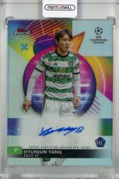 2023-24 Topps Finest UEFA Club Competitions Hyunjun Yang Base Autograph #A-HY RC ※裏面初期傷あり Celtic FC