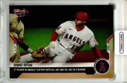 2021 Topps Now Shohei Ohtani #727 1st Player In Angels History With 40+HRs And 20+ SBs In A Season Angels
