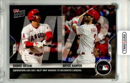 2021 Topps Now Shohei Ohtani/Bryce Harper #OS-42 Superstars Add 2021 MLB MVP Awards To Decoraded Careers Angels