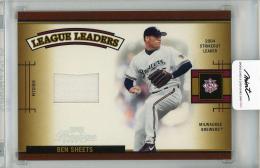 【裏面右側白欠けあり】005 PLAYOFF Prestige  Ben Sheets Game Worn Jersey 068/250