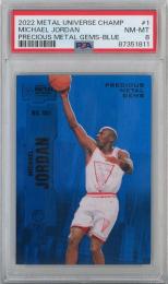 2022 SKYBOX Metal Universe Champion Michael Jordan #1 Precious Metal Gems Blue 50/50  Last No.【PSA8】