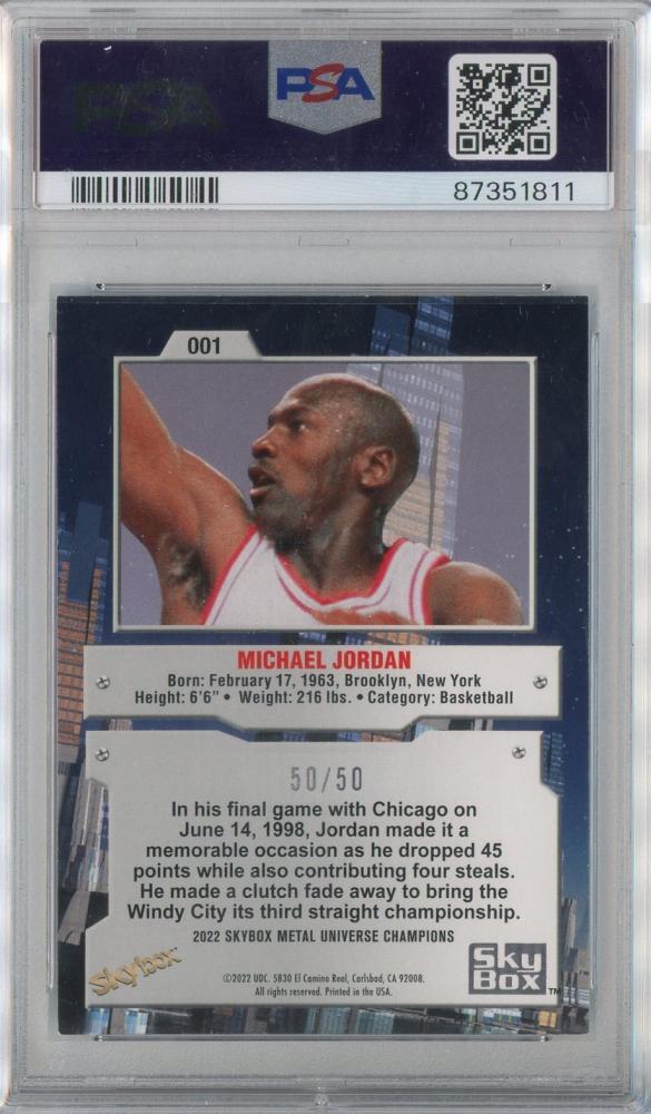 ミントモール / MINT 吉祥寺店 / 2022 SKYBOX Metal Universe Champion Michael Jordan #1  Precious Metal Gems Blue 50/50 Last No.【PSA8】