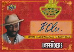 2018 Upper Deck The Defenders Trading  Babs Olusanmokun as Sowande Markings of the Royal Dragon Autograph