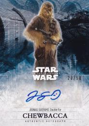 2016 Topps Star Wars: The Force Awakens Series 2  Joonas Suotamo,Double For Chewbacca Autographs Lightsaber Purple(パラレル版) 20/50