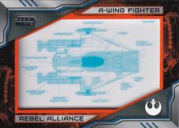 2019 Topps Star Wars Skywalker Saga  A-wing fighter Commemorative Blueprints Relics Orange(パラレル版) 49/99