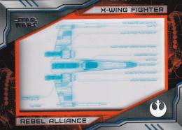 2019 Topps Star Wars Skywalker Saga  X-wing fighter Commemorative Blueprints Relics Orange(パラレル版) 55/99
