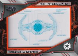 2019 Topps Star Wars Skywalker Saga  Tie Interceptor Commemorative Blueprints Relics Orange(パラレル版) 66/99