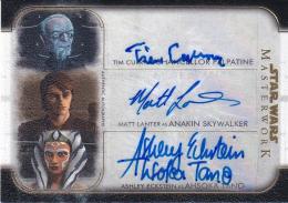 2020 Topps Star Wars Masterwork  Chancellor Palpatine/Anakin Skywalker/Ahsoka Tano Triple Autographs 19/25