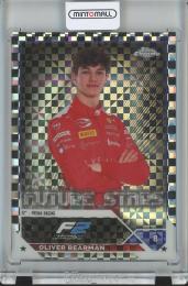 2023 Topps Chrome Fomula 1 Racing  Oliver Bearman Base/F2 Drivers/Checkers Flug/71