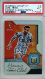 2022 Panini Prizm World Cup Soccer Lionel Messi Scorers Club/Silver Prizms/#10【PSA9】 Argentina