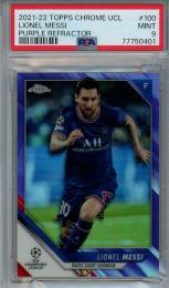 2021-22 Topps Chrome UEFA Champions League Lionel Messi Purple Refractors/#100【138/250】【PSA9】 Paris Saint-Germain