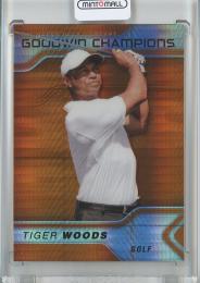 2023 UPPER DECK GOODWIN CHAMPIONS  Tiger Woods Platinum/Orange Prism/#P2 415/499