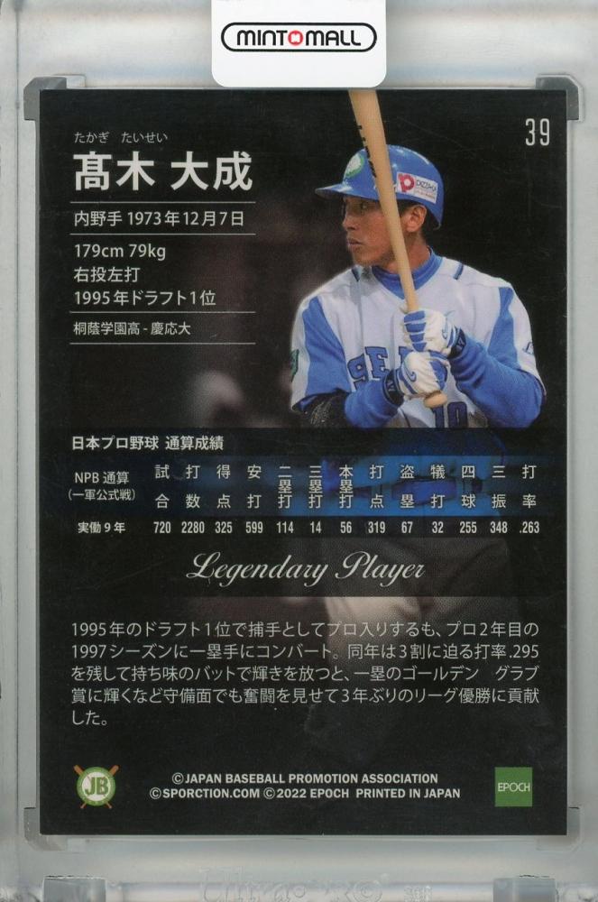 プロ野球カード厚紙(大) 下敷 ミントモール / MINT 浦和店 / 2022 EPOCH 日本プロ野球OBクラブ