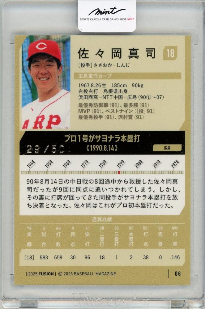 ミントモール / MINT 札幌店 / 2025 BBM FUSION 佐々岡真司 ホロ箔