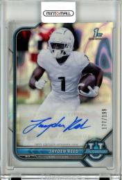 2021-22 Topps Bowman University  Jayden Reed 1st Bowman Chrome Autograph Lava Refractor 177/199