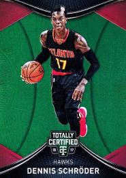2016-17 Panini Totally Certified Atlanta Hawks Dennis Schroder Base Green #57 3/5
