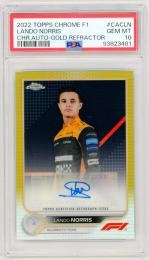2022 Topps Chrome Formula 1 Lando Norris Autographs Gold Refractor Parallels 【42/50】【PSA GEM MT 10】