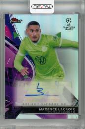 2021-22 Topps Finest UEFA Champions League VfL Wolfsburg Maxence Lacroix Autographs Blue #BA-ML