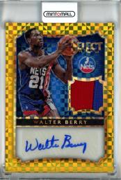 2014-15 Panini Select Walter Berry Jersey Autographs Prizms Gold #66【8/10】 New Jersey Nets