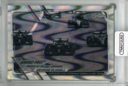 2021 Topps Chrome Formula 1 Racing Mercedes-AMG Petronas F1 Team George Russell GRAND PRIX DRIVER OF THE DAY Base B&W RayWave Refractor(パラレル版)