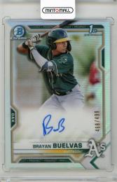 2021 BOWMAN Chrome Brayan Buelvas Prospect Autographs Refractors #CPARDC【468/499】 Oakland Athletics