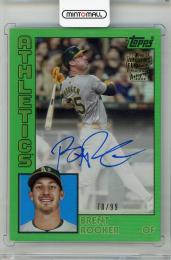 2025 TOPPS Archives Brent Rooker 1984 Topps Fan Favorites Autographs Green Foilboard #84FFABRO【78/99】 Athletics