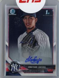 2018 Topps Bowman Chrome Jonathan Loaisiga Bowman Chrome Prospects Autographs #BCPA-JLO 1st New York Yankees