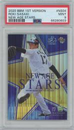 2020 BBM 1st Version #NS04 / 佐々木朗希(千葉ロッテマリーンズ) NEW AGE STARSインサートカード [PSA9/MINT]