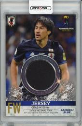 【表面若干スレ、裏面左側若干難あり】2017 サッカー日本代表オフィシャルトレーディングカード 岡崎慎司 ジャージカード