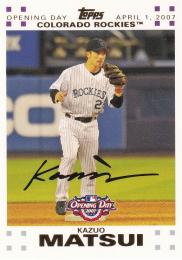 2007 Topps Opening Day Colorado Rockies  Kazuo Matsui Bass Gold(パラレル版) 0592/2007
