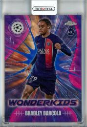2023-24 Topps Chrome UEFA Club Competitions Bradley Barcola Wonderkids Blue Wave Refractors #WK9【37/75】 FC Barcelona