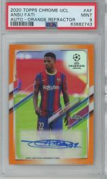 2020-21 Topps Chrome UEFA Champions League Soccer Ansu Fati Chrome Autographs/Orange【4/25】【PSA9】 F.C.Barcelona