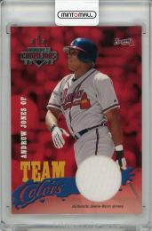 【表面右上角若干難あり】2003 DONRUSS Champions  Andruw Jones Game Worn Jersey 038/200